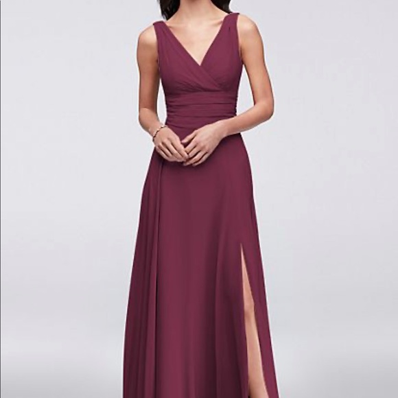 wine chiffon bridesmaid dresses